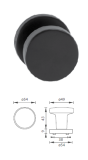 Okovje za vrata MP Ball fixed-R (črno) - MP Black