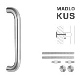 KLJUKA MP šifra K01 Ø 32 mm UN - razmik 350 mm (BN - Brušeno nerjaveče jeklo) - kos - MP BN (brušeno nerjaveče jeklo)