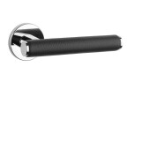 Okovje za vrata MP AS - EGERIA - R 7S (OC - sijajni krom / črno usnje) - MP OC (sijajni krom)