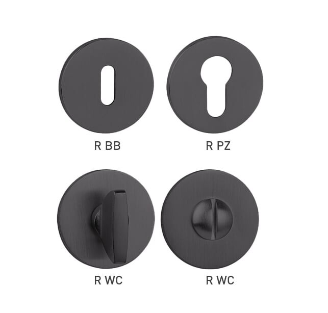 Rozeta za vrata MP TI - R 5S (BS PVD - črna mat PVD)