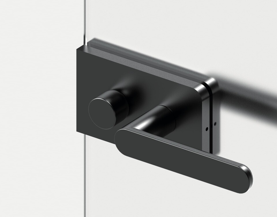 Ključavnica za steklena vrata MP VM - TOTAL GLASS (BS - mat črna)