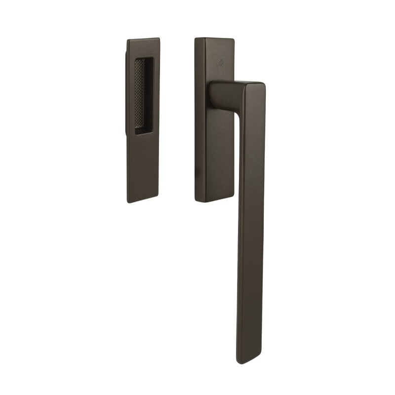 Drsna portalna kljuka MP CB - HS PORTAL MOOD DUE - kljuka/lupina (mat rjava)