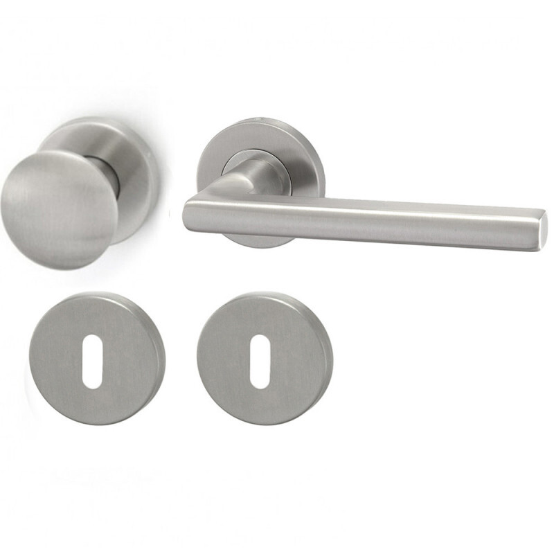 Okovje za vrata HOLAR MT 13 s kroglo in rozeto (nerjaveče jeklo)