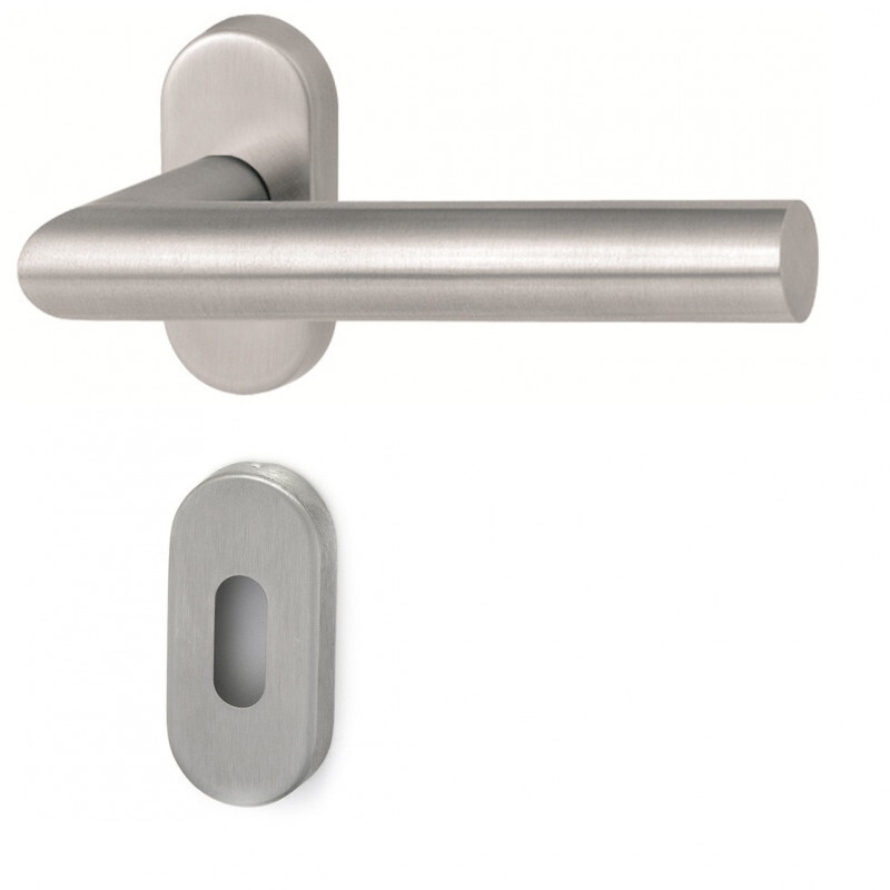 Okovje za vrata HOLAR MT 00 z ovalno rozeto (nerjaveče jeklo)