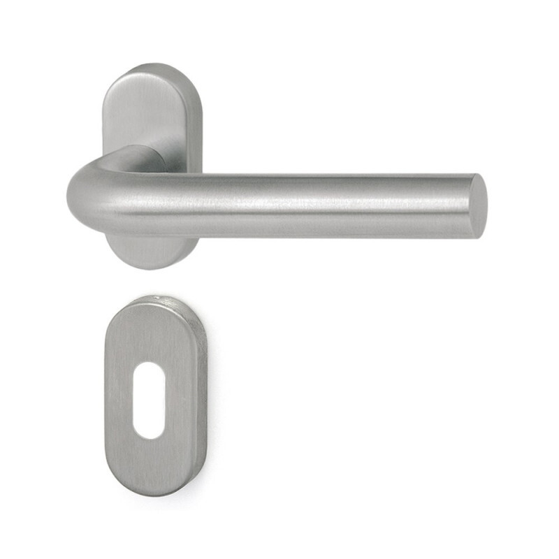 Okovje za vrata HOLAR MT 01 z ovalno rozeto (nerjaveče jeklo)