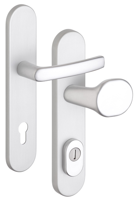 RAZPRODAJA Varnostno aluminijasto okovje ROSTEX EL1 (F1 - naravno eloksirano) - ročaj/ročaj