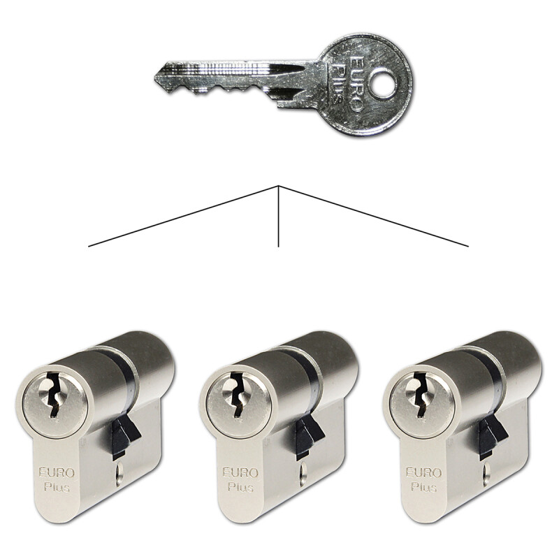 Komplet 3 cilindričnih vložkov Richter EURO Plus SET3