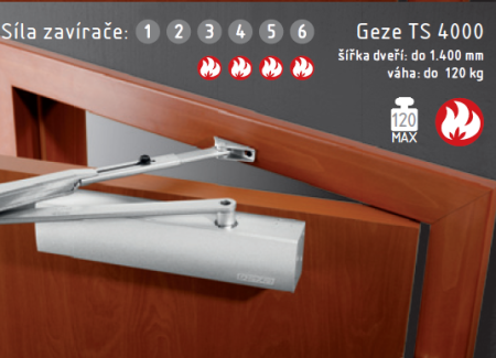 ACT Geze TS 4000 Zapiralo (1-6) - SREBRNO