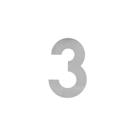 Hišne številke MP - LR - 60 mm - lepilo (BN - Brušeno nerjaveče jeklo) - 3