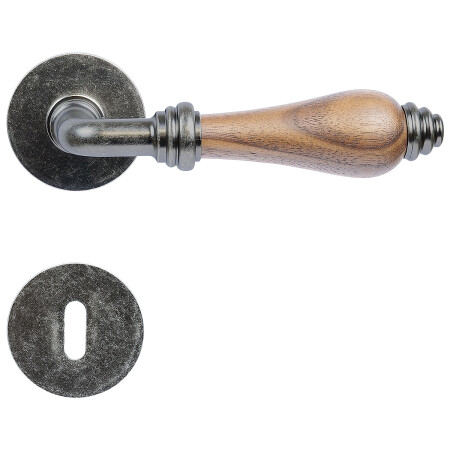 Okovje za vrata RICHTER RK.E16.BERGAMO (antično srebro/naravni les-črni oreh)