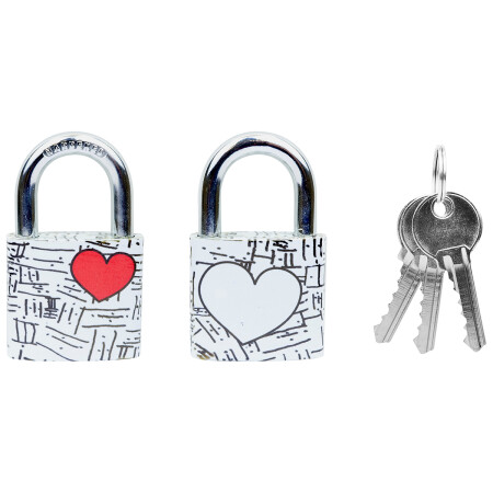 Litoželezna ključavnica v blisterju z barvnim tiskom in prostorom za pisanje imen RICHTER RV.OVAL.38.JU2