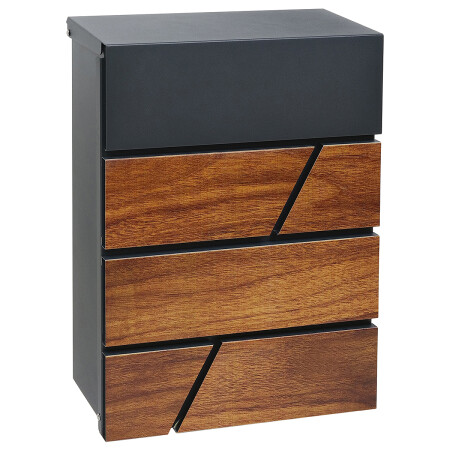 Poštni nabiralnik RICHTER BK.524.WO.AM (mat antracit z lesnim potiskom)