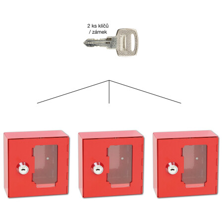 Ognjevarna jeklena omarica s steklom za skupno zapiranje - SU RICHTER TS.1010.G.SU (rdeča)