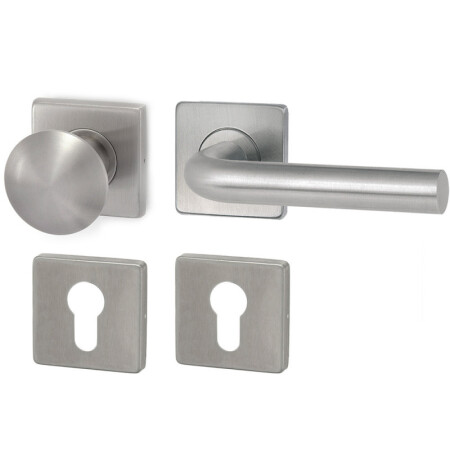 Okovje za vrata HOLAR MT 01 s kroglo in kvadratno rozeto (nerjaveče jeklo)