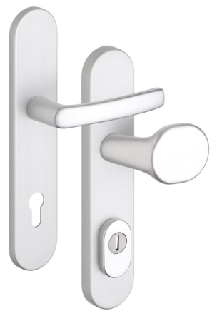 RAZPRODAJA Varnostno aluminijasto okovje ROSTEX EL1 (F1 - naravno eloksirano) - ročaj/ročaj