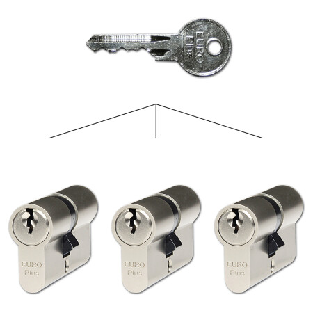 Komplet 3 cilindričnih vložkov Richter EURO Plus SET3