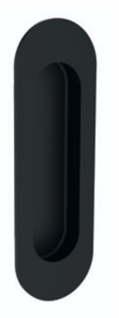 Školjka za drsna vrata ROSTEX ovalna 120x40 mm (MAT ČRNO)