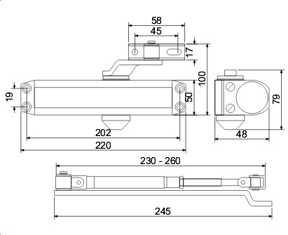 Zapiralo za vrata RICHTER RZ.804.HO.S