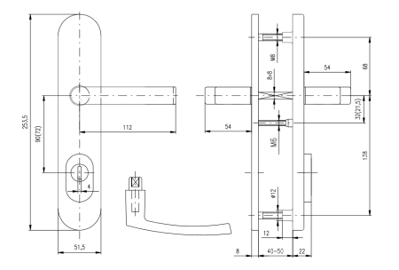 Varnostni aluminijasti fitingi ROSTEX BK EL4 (F1 - naravno eloksiran)