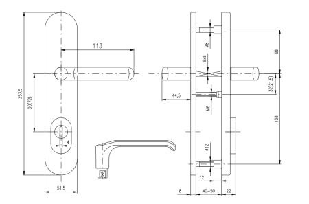 Varnostna aluminijasta armatura ROSTEX BK EL4 BARYT (ČRNA)