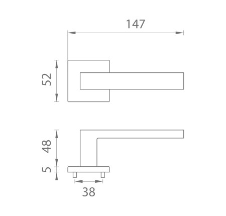 Vratno okovje MP - AS - TILIA - HR 5S (Glossy graphite - US PVD)