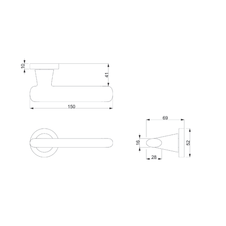 Vratno okovje MP CE - CASTA - R (BS - črna mat)