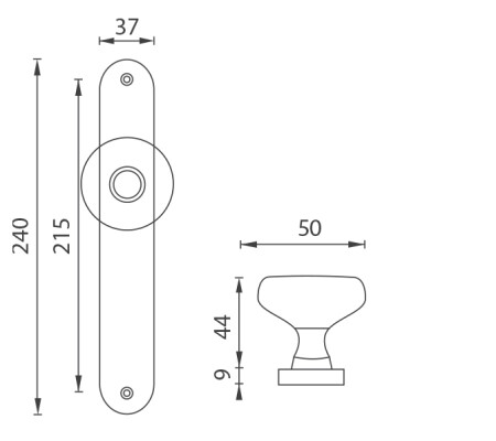 KROGLA na ščitu MP - NI - ELEGANT (OGR - Polished Brushed Bronze)