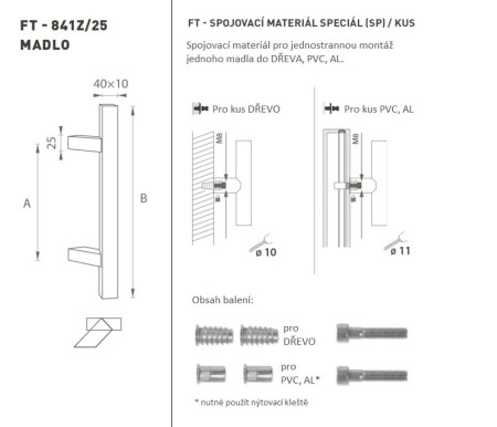 KLJUKA MP koda K41Z 40x10 mm SP - kos (BS - črna mat)