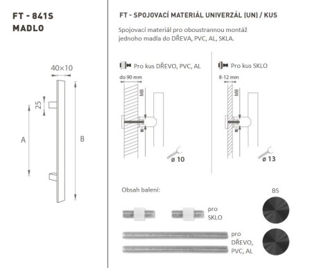KLJUKA MP šifra K41S 40x10 mm UN - kos (BS - črna mat)