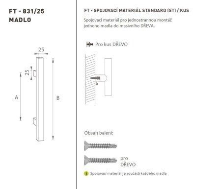 KLJUKA MP koda K31 25x25 mm ST - kos (BS - Mat črna)