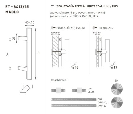 KLJUKA MP koda K41Z 40x10 mm UN - kos (BN - Brušeno nerjaveče jeklo)