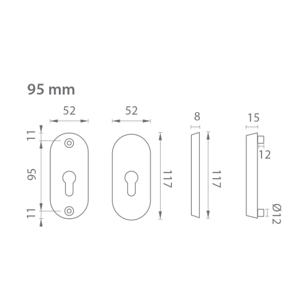 Vratna rozeta AXA BETA2 (F6 - Inox elox)
