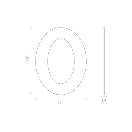 Hišne številke MP LR - 120 mm - lepilo - 0
