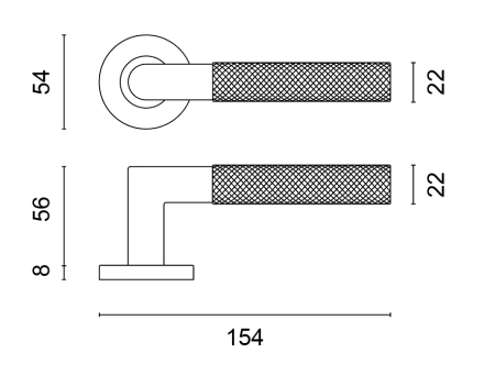 Okovje za vrata MP SH - OVALNO - R 1742 PRO 8 MM (BS - Črna mat)