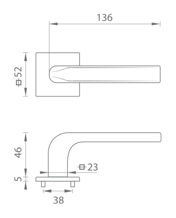 Okovje za vrata MP TI - IDEAL - HR 4162Q 5S (T - Titan)
