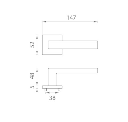 Okovje za vrata MP AS - TILIA - HR 5S (BS - Črna mat)