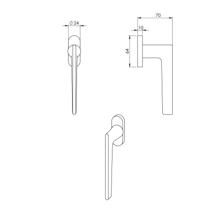 Euro okenska kljuka MP Lieve (OLM - zlata mat)