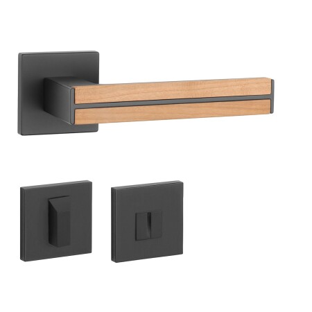 Okovje za vrata MP AS - IMPERATA - HR 7S (BS - Črna mat / hrastov les)