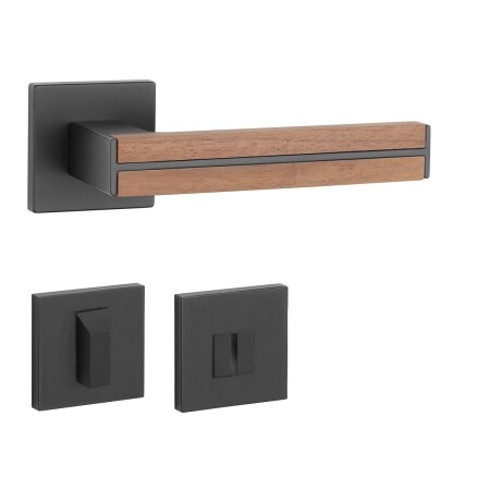 Okovje za vrata MP AS - IMPERATA - HR 7S (BS - Črna mat / orehov les)