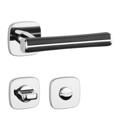 Okovje za vrata MP AS - DAVIDIA - QR 7S (OC - ​​sijajni krom / črno usnje)