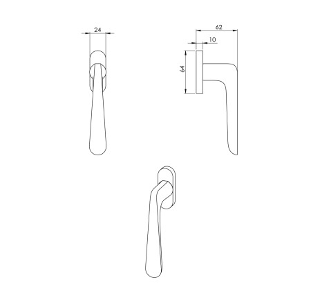 Euro okenska kljuka MP Pepe (MG - lunino siva)