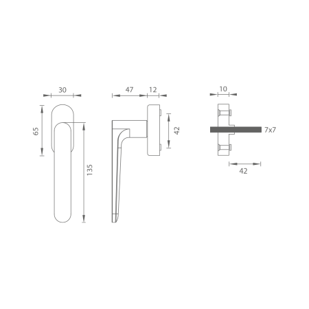 Euro okenska kljuka MP GK - DK - AVUS - R (grafitno črna)