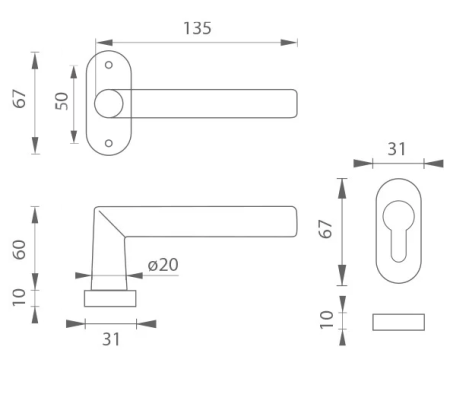 Vratno okovje MP Favorit - UOR (MAT ČRNA)