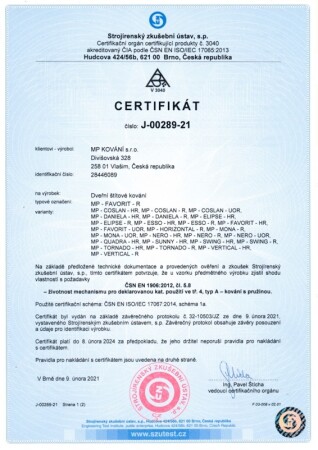 Vratno okovje MP Favorit - UOR (MAT ČRNA)