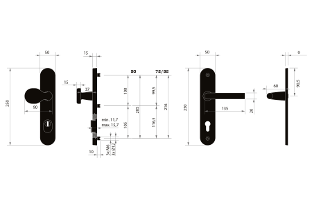Varnostna oprema MP MPK - SECURO A01 PLUS - SO M1 FAVORIT (F9 - eloksirano nerjaveče jeklo) - s pokrovom