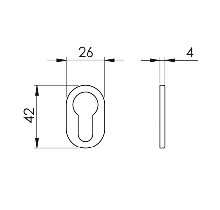 Rozeta za vrata MP VM - 4UOR (OCS - brušen krom)