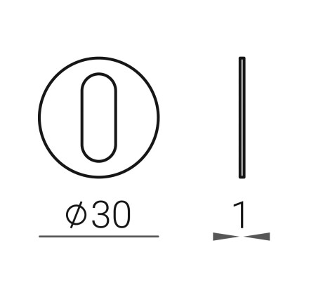 Rozeta za vrata MP VM - 1R (BS - Črna mat)