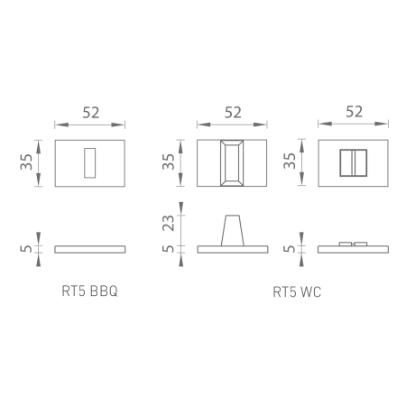 Rozeta za vrata MP TI - RT5 (OLM - mat zlata)