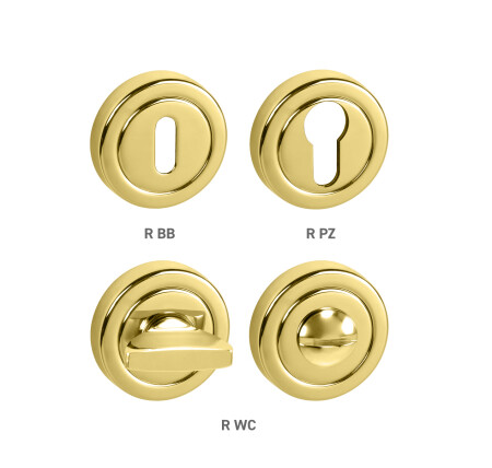 Rozeta za vrata MP TI - R deljena (OLV - Polirana lakirana medenina)