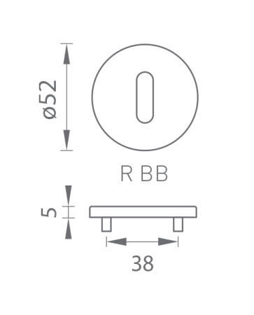 Rozeta za vrata MP TI - R 5S (CUM - Mat baker)